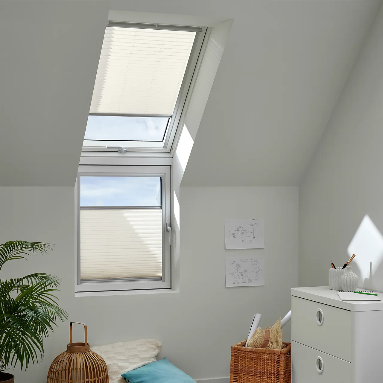 Plissegardin m08 blågrå fargenr 1282