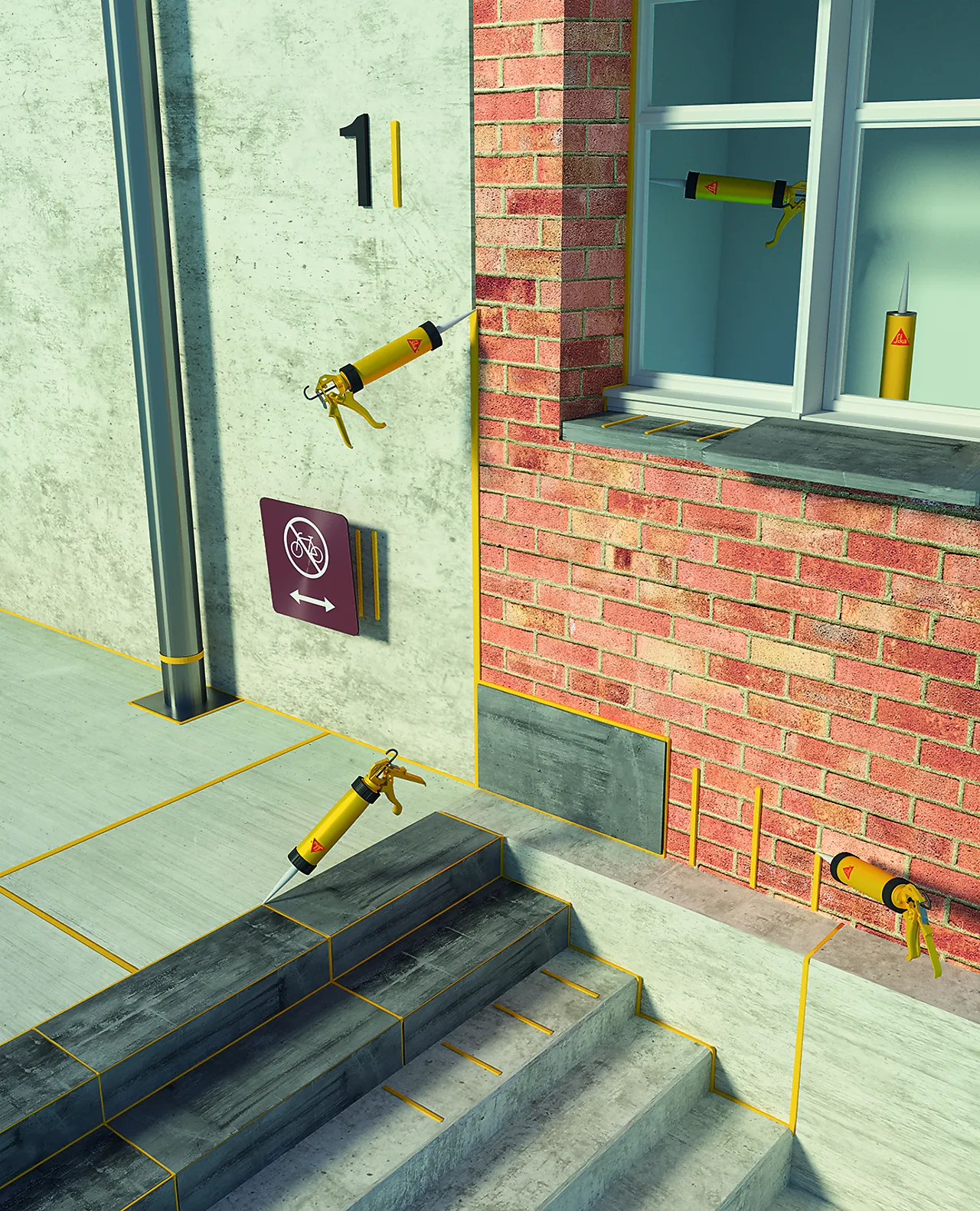 Fugemasse og lim elastisk 0,3 liter hvit null - null - 2 - Miniatyr