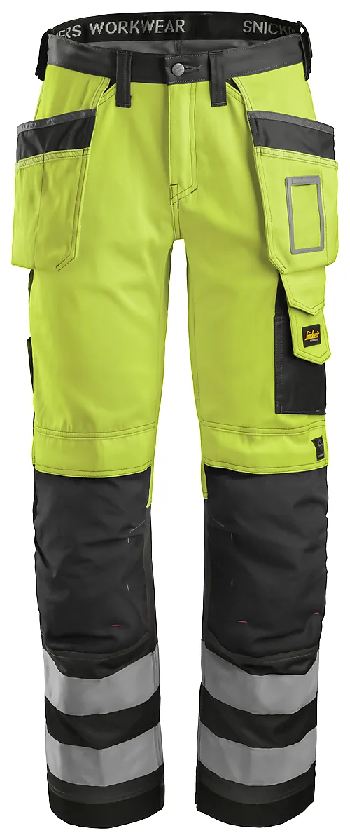 Arbeidsbukse high-vis 3233 gul/sort str 184
