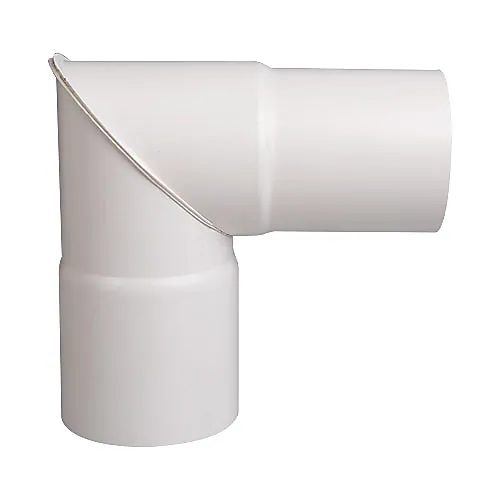Knerør 90 grader 75 mm hvit