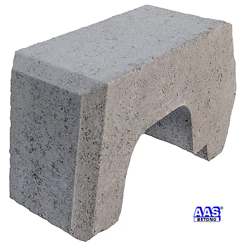 Støttemurbl mini aas glatt halv 12,5x33x17