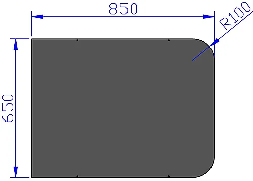 Gulvplate stål sort 650 x 850 mm emalje