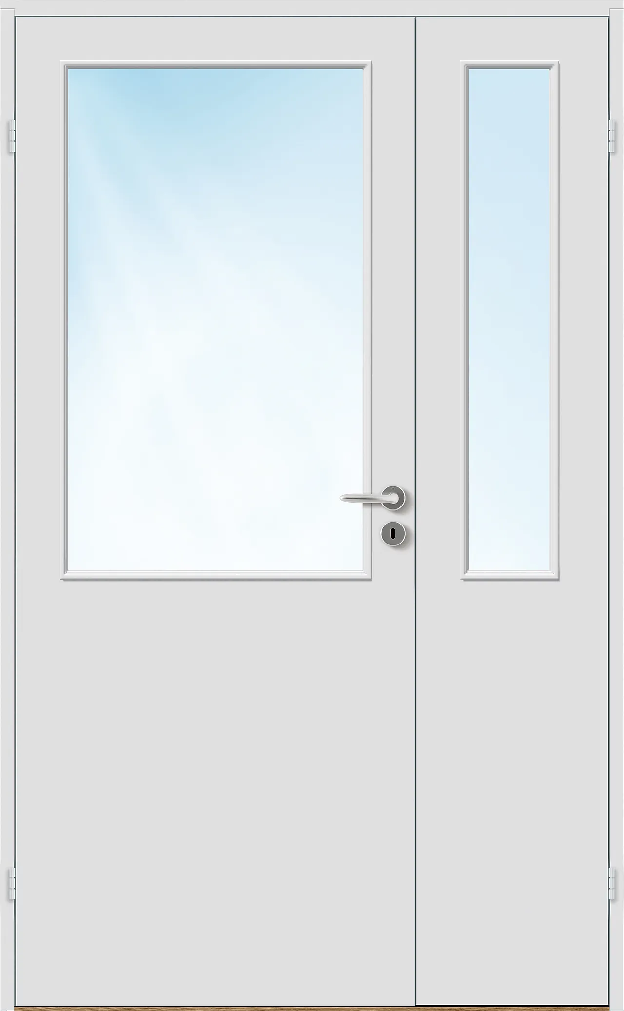 Sidefelt innerdør Sletten halvglass hvit 40x210 cm