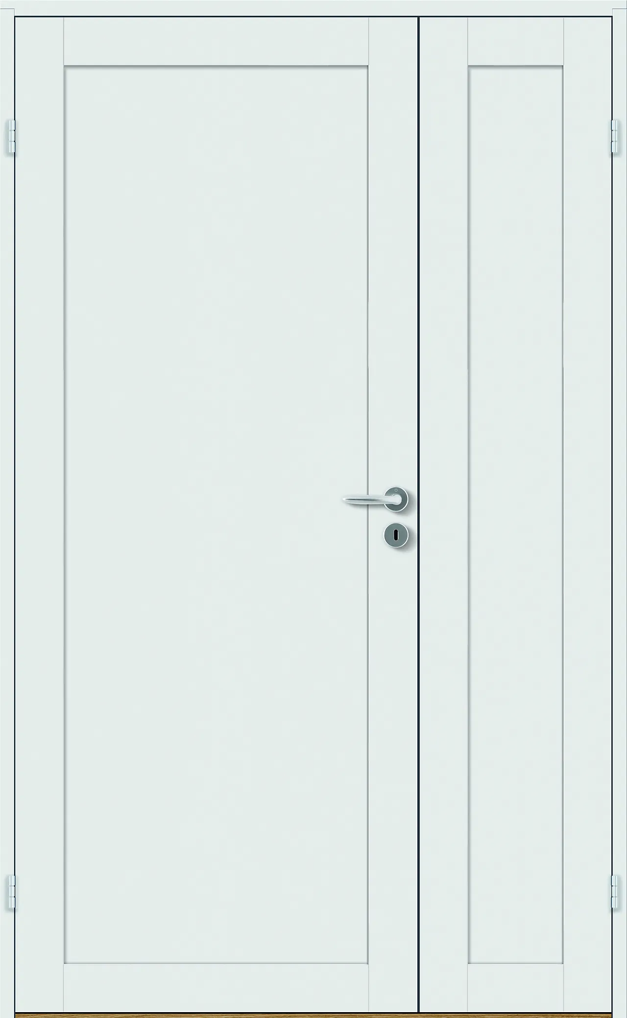 Sidefelt innerdør Base 1 hvit 40x210 cm