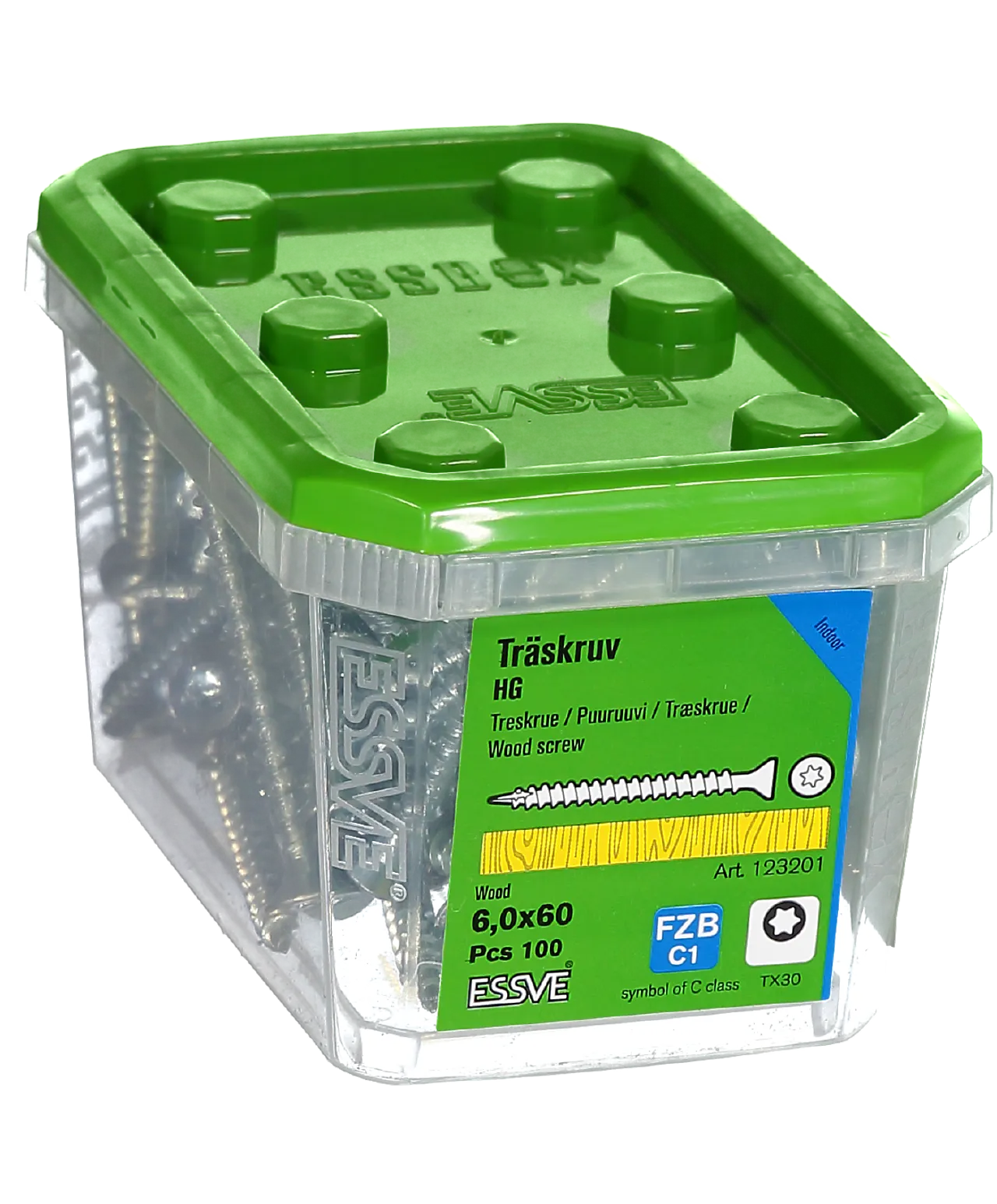 Treskrue inv sh hg 6x60 fzb a-100 senkhode helgjenget blankforsinket null - null - 2 - Miniatyr