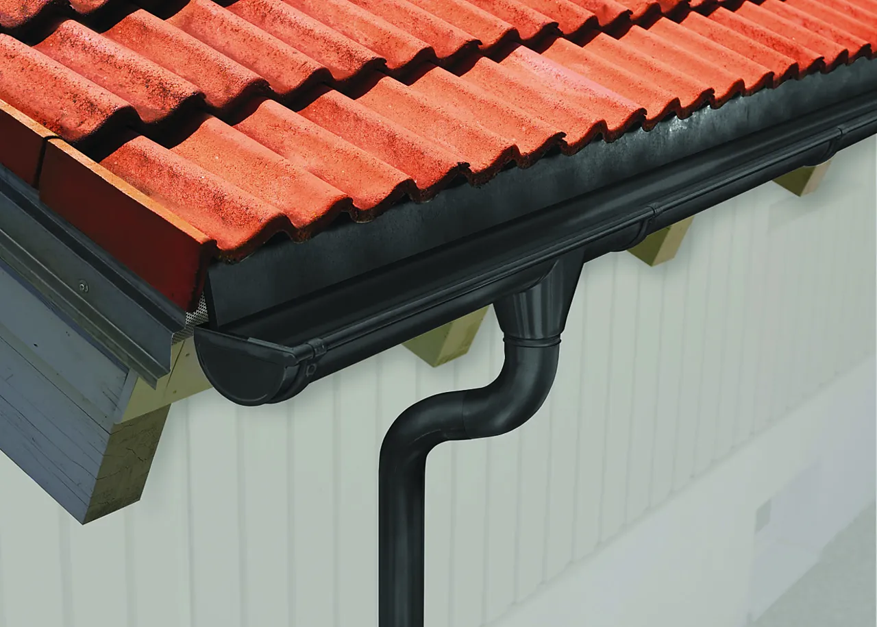 Tappstykke justerbart 10/75 sort til plast takrenner null - null - 3 - Miniatyr