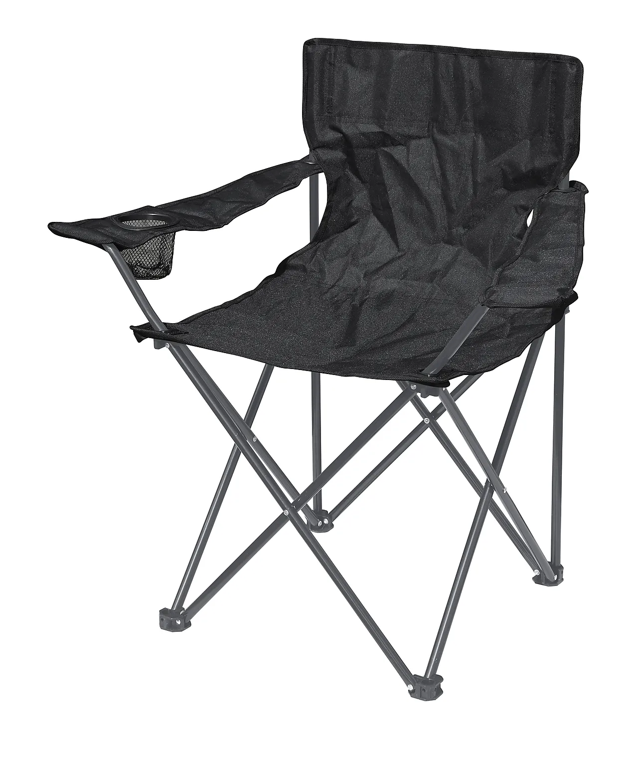 Campingstol sort med koppholder Campingstol sort med koppholder